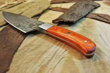 Load image into Gallery viewer, Handmade Damascus Gyuto Knife, Orange Wood Handle Japanese Kitchen Knife, Forged Damascus Steel Chef Gyuto, Professional Cooking Knife, JW SteelCrafts