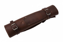 Load image into Gallery viewer, Handmade Damascus Kitchen Knife Set with Leather Roll and Sharpening Rod Rose Wood Handle Professional Chef Knife Collection JW SteelCrafts