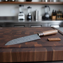 Load image into Gallery viewer, Handmade Damascus Petty Knife, Walnut Wood Handle, Japanese Utility Knife, Forged Damascus Steel Small Kitchen Knife, JW SteelCrafts