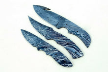 Load image into Gallery viewer, Handmade Damascus Steel Blank Blade Skinner Knife - Lot of 3/ For Knife Making
