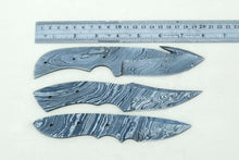 Load image into Gallery viewer, Handmade Damascus Steel Blank Blade Skinner Knife - Lot of 3/ For Knife Making