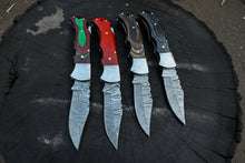 Load image into Gallery viewer, Handmade Damascus Steel Folding Knife – 4 Premium Handle Variations