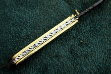 Load image into Gallery viewer, Handmade Damascus Steel Folding Knife with Olive Wood Handle – Brass Liner Pocket Knife