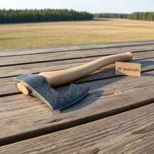 Load image into Gallery viewer, Handmade Damascus Steel Hatchet Wood Handle Durable Camping Bushcraft Axe