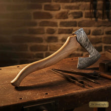 Load image into Gallery viewer, Handmade Damascus Steel Hatchet Wood Handle Durable Camping Bushcraft Axe