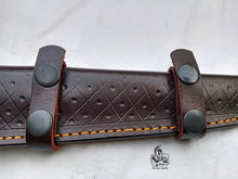 Load image into Gallery viewer, Handmade Fillet Knife – 13 Inch , Narrow Fish Filleting Blade with Engraved Bone and Wood Handle, Full Tang Fishing Knife with Leather Sheath