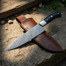 Load image into Gallery viewer, Handmade Gyuto Vortex Chef knife Damascus Steel-Black Handle Sharp and Reliable