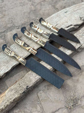 Load image into Gallery viewer, Handmade Hammered Chef Knife Set with Stag Antler Handles | 5-Piece Kitchen Knife Set