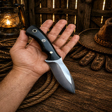 Load image into Gallery viewer, Hunting Knife Hand Forged Steel Blade with Leather Sheath