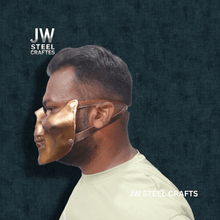 Load image into Gallery viewer, Handmade Metallic Half Face Mask | Golden Cast Art Mask for Display