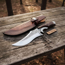 Load image into Gallery viewer, Handmade Persian Recurve Bowie Knife Engraved D2 Steel Custom Handle