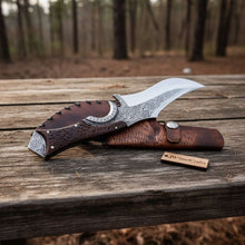 Load image into Gallery viewer, Handmade Persian Recurve Bowie Knife Engraved D2 Steel Custom Handle