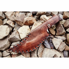 Load image into Gallery viewer, Handmade Persian Recurve Bowie Knife Engraved D2 Steel Custom Handle