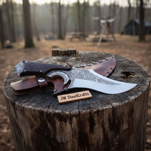 Load image into Gallery viewer, Handmade Persian Recurve Bowie Knife Engraved D2 Steel Custom Handle