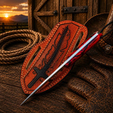 Load image into Gallery viewer, Custom Pancake Sheath Knife – Rasp File Blade Resin Handle