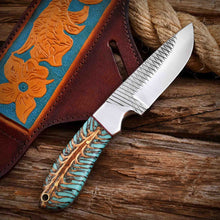 Load image into Gallery viewer, Cowboy Hunting Knife Rasp Steel Pinecone Handle