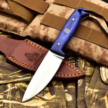 Load image into Gallery viewer, Handmade Fixed Blade Stainless Steel Skinning Hunting Knife 8" Mirror Polished Carbon Steel Drop Point