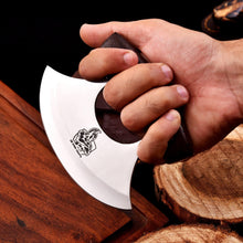Load image into Gallery viewer, Handmade Stainless Steel Ulu Knife – Wenge Wood Handle | 5.5” Blade | Mosaic Pin | JW SteelCrafts