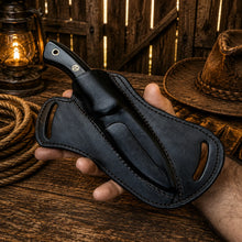 Load image into Gallery viewer, Hunting Knife Hand Forged Steel Blade with Leather Sheath
