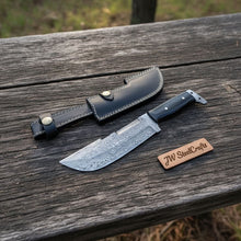 Load image into Gallery viewer, Hunting Knife Hunting 10.50" Tanto Style Knife with Buffalo Horn Handle with Sheath