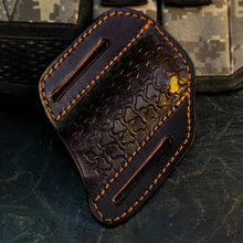 Load image into Gallery viewer, Damascus Folding Hunting Knife with Wenge &amp; Camel Bone Handle