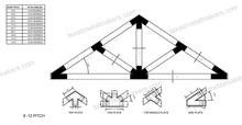 Load image into Gallery viewer, 6x6 Structural Design Timber Truss Brackets for 6x6 Posts, 6&quot; Timber Truss Brackets, 6x6 Fan Bracket