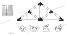 Load image into Gallery viewer, 6x6 Structural Design Timber Truss Brackets for 6x6 Posts, 6&quot; Timber Truss Brackets, 6x6 Fan Bracket