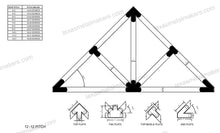 Load image into Gallery viewer, 6x6 Decorative Design Timber Truss Brackets for 6x6 Posts, 6&quot; Timber Truss Brackets, 6x6 Timber Fan Bracket