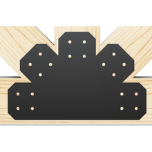 Load image into Gallery viewer, 6x6 Chamfered Design Dog Eared Timber Truss Brackets for 6x6 Posts, 6&quot; Timber Truss Brackets, 6x6 Timber Fan Bracket