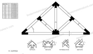 6x6 Structural Design Timber Truss Brackets for 6x6 Posts, 6" Timber Truss Brackets, 6x6 Fan Bracket