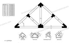 Load image into Gallery viewer, 6x6 Chamfered Design Dog Eared Timber Truss Brackets for 6x6 Posts, 6&quot; Timber Truss Brackets, 6x6 Timber Fan Bracket