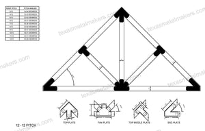 6x6 Chamfered Design Dog Eared Timber Truss Brackets for 6x6 Posts, 6" Timber Truss Brackets, 6x6 Timber Fan Bracket