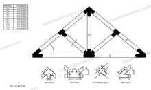 Load image into Gallery viewer, 6x6 Decorative Design Timber Truss Brackets for 6x6 Posts, 6&quot; Timber Truss Brackets, 6x6 Timber Fan Bracket