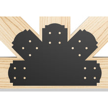 Load image into Gallery viewer, 6x6 Decorative Design Timber Truss Brackets for 6x6 Posts, 6&quot; Timber Truss Brackets, 6x6 Timber Fan Bracket