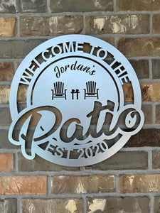 Personalized Patio Sign - Customized Metal Wall Art for Backyard, Deck, Patio - Perfect Gift for Home - Wedding Gift - Anniversary Gift