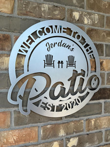 Personalized Patio Sign - Customized Metal Wall Art for Backyard, Deck, Patio - Perfect Gift for Home - Wedding Gift - Anniversary Gift