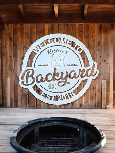 Personalized Backyard BBQ Sign - Customized Metal Wall Art for Backyard, Deck, Patio - Perfect Gift for Home - Wedding/Anniversary Gift