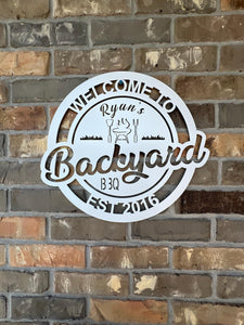 Personalized Backyard BBQ Sign - Customized Metal Wall Art for Backyard, Deck, Patio - Perfect Gift for Home - Wedding/Anniversary Gift