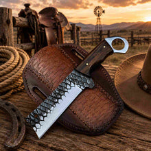 Load image into Gallery viewer, Ironwood Ranch Bull Cutter Knife in D2 Rasp Steel