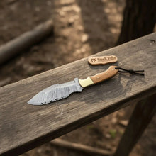Load image into Gallery viewer, Damascus Steel Tracker Knife – Multiple Handle Colors | JW SteelCrafts