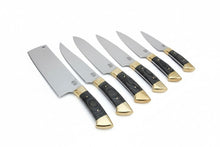Load image into Gallery viewer, J2 Steel Mirror Polished Kitchen Knife Set with Black Pakka Wood Handles