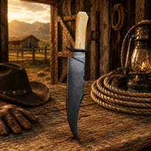 Load image into Gallery viewer, Juan Padillo Bowie Knife 5160 Spring Steel Bone Handle
