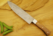 Load image into Gallery viewer, JW SteelCrafts 5 Piece Damascus Kitchen Knife Set with Rosewood Handles, Chef Utility Slicing Carving and Mini Cleaver Knife Collection, Handmade Damascus Steel