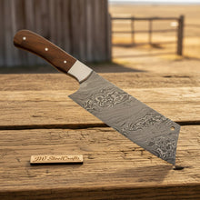 Load image into Gallery viewer, JW SteelCrafts 5 Piece Damascus Kitchen Knife Set with Rosewood Handles, Chef Utility Slicing Carving and Mini Cleaver Knife Collection, Handmade Damascus Steel