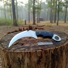 Load image into Gallery viewer, Damascus Steel Karambit Pair, Stag Horn &amp; Wood Handle, 9-inch Blade