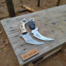 Load image into Gallery viewer, kARAMBIT  KNIFE COMBAT / FIGHTING KNIVES PAIR PATTERN WELDED BLADE