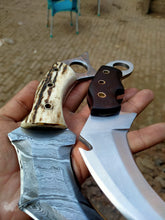 Load image into Gallery viewer, kARAMBIT  KNIFE COMBAT / FIGHTING KNIVES PAIR PATTERN WELDED BLADE