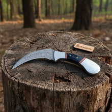 Load image into Gallery viewer, Karambit Knife with Black horn and Stainless steel handle.