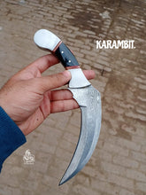Load image into Gallery viewer, Karambit Knife with Black horn and Stainless steel handle.