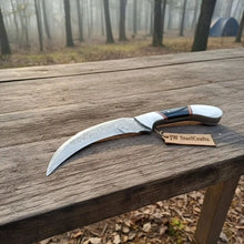 Load image into Gallery viewer, Karambit Knife with Black horn and Stainless steel handle.